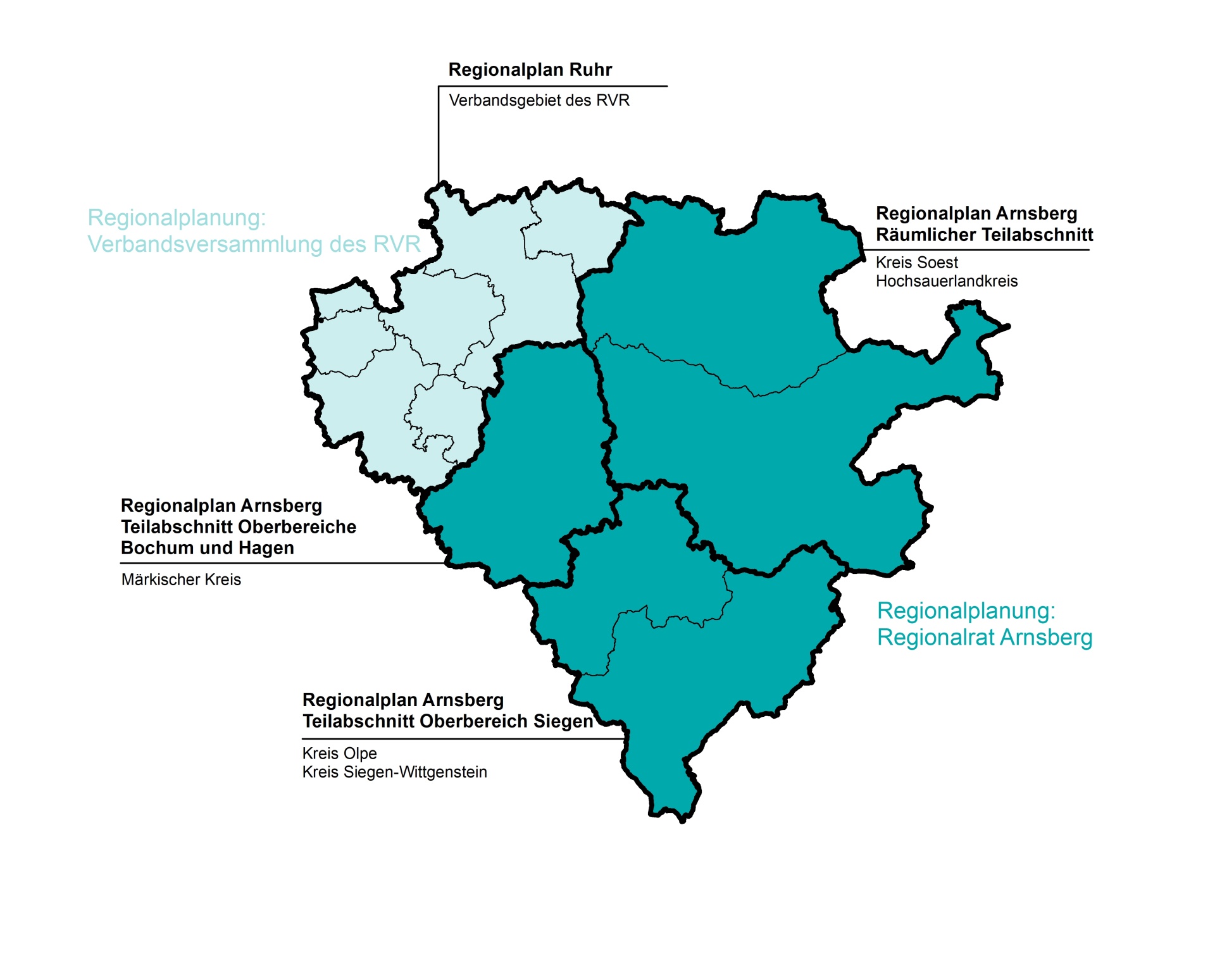 Karte der aktuellen Regionalplanung