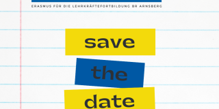 Abgebildet ist ein Blatt Papier mit der Überschrift "EFFORT A - Erasmus für die Lehrkräftefortbildung BR Arnsberg". Darunter steht "save the date - 25.10.22".
